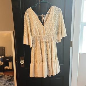 boho medium cream dress